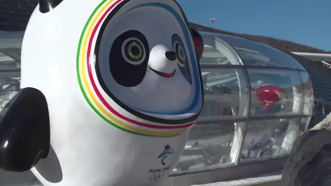Panda bear figure on Olympics site