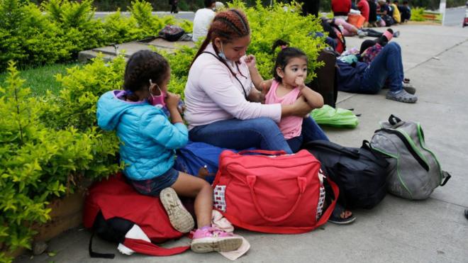 Familia de migrantes en Guatemala