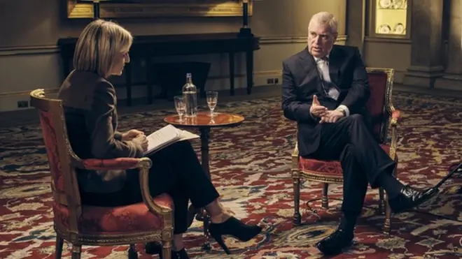 BBC 뉴스나이트에 출연한 앤드류 왕자