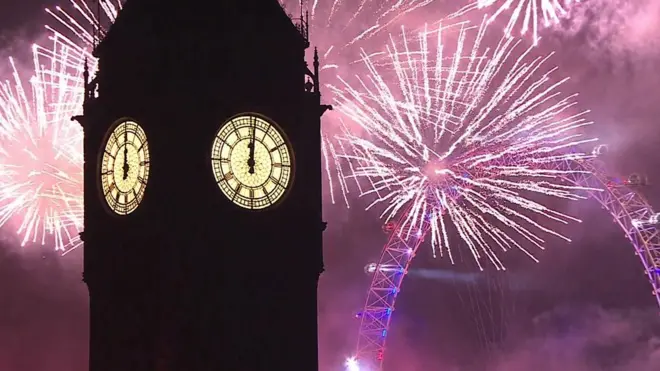 Big Ben and fireworks