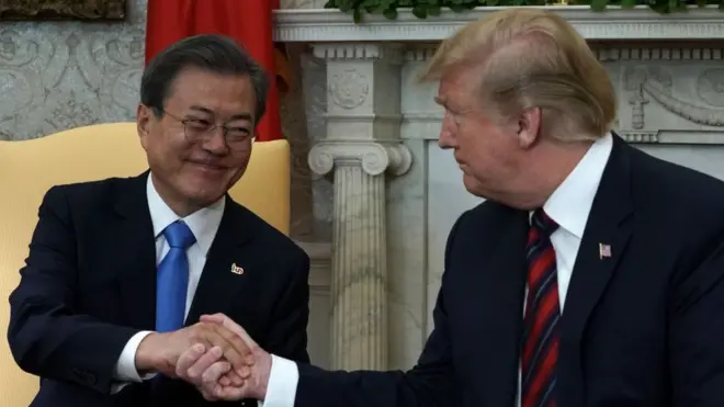 문재인 대통령과 도널드 트럼프 대통령