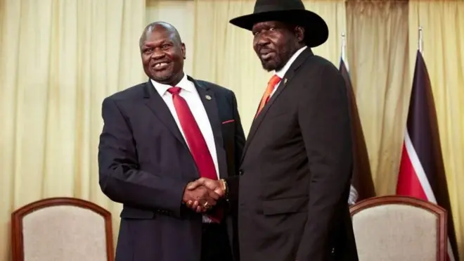 Salvaa Kiir (Mirga) fi Riik Machaar (bitaa)