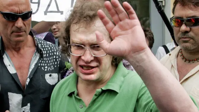 Sergei Mavrodi as im dey comot from Matrosskaya Tishina prison for Moscow, 22 May 2007