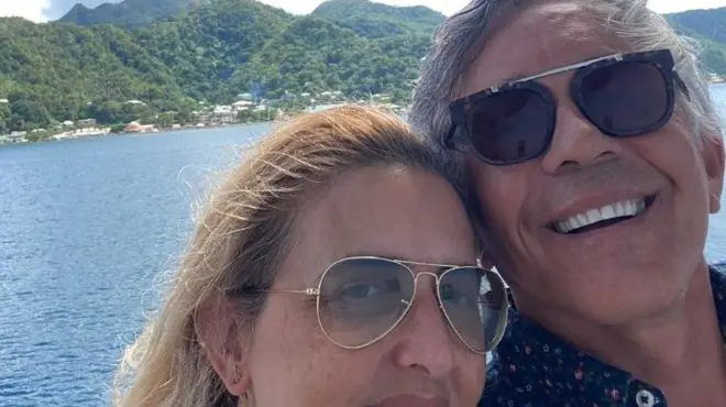 O casal Jorge Fontes e Sonia González no cruzeiro