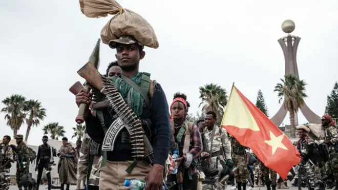 የትግራይ መከላከያ ኃይል አባላት በመቀለ ከተማ ሰኔ 23 2013 ዓ.ም.