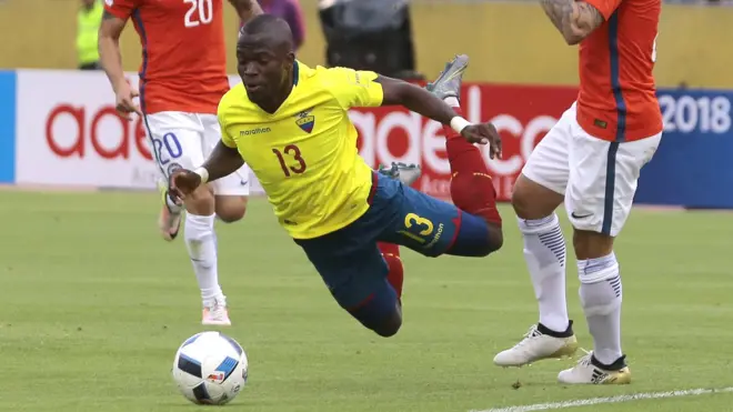 Valencia en una acción del partido.