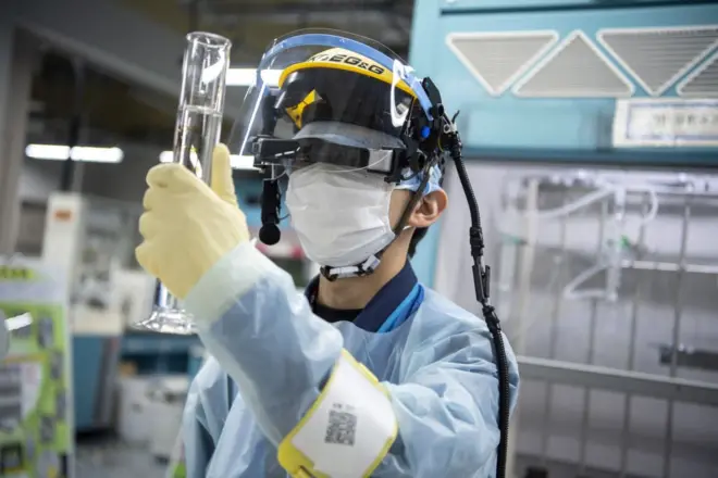 Tritium measurement on a sample of contaminated water at the Tokyo Electric Power Company (TEPCO) Fukushima Dai-ichi nuclear power plant, 5 March 2022