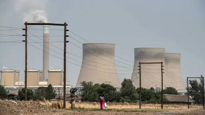 La centrale à charbon de Kendal à Witbank en Afrique du Sud.
