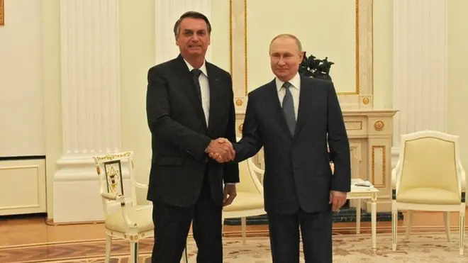 Bolsonaro encontro-se com Putin no Kremlin nesta quarta-feira