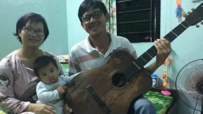 Anh Huỳnh Anh Tú và chị Phạm Thanh Nghiên và bé Tôm