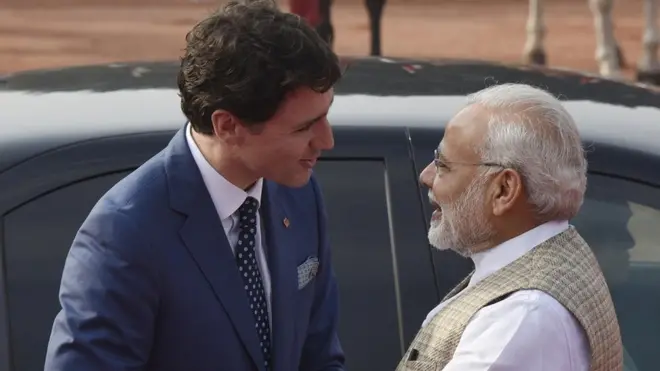 नरेंद्र मोदी और जस्टिन ट्रूडो