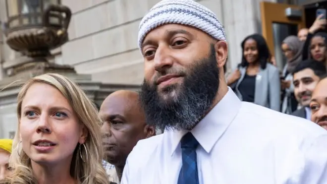 Image shows Adnan Syed leaving court on Monday