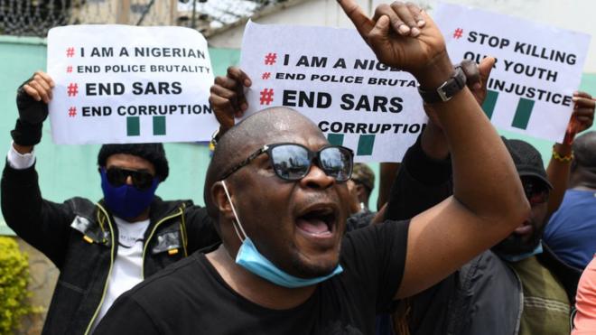 Demonstrasi warga Nigeria