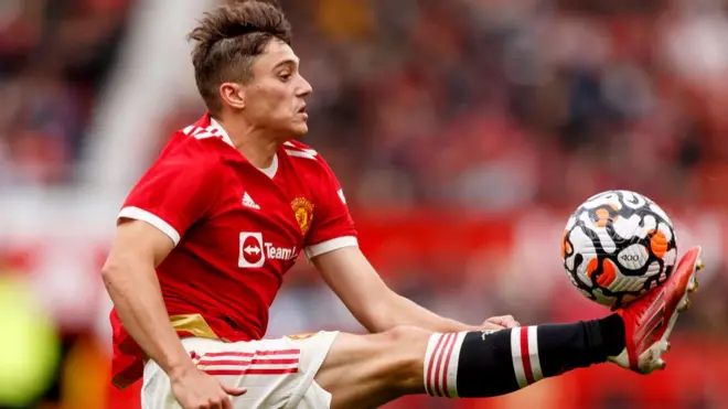 Daniel James for action wit Manchester United