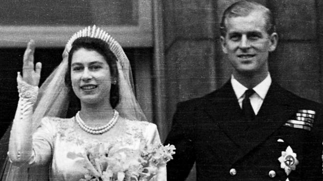 Свадьба принца Филиппа и королевы Елизаветы II в 1947 году.
