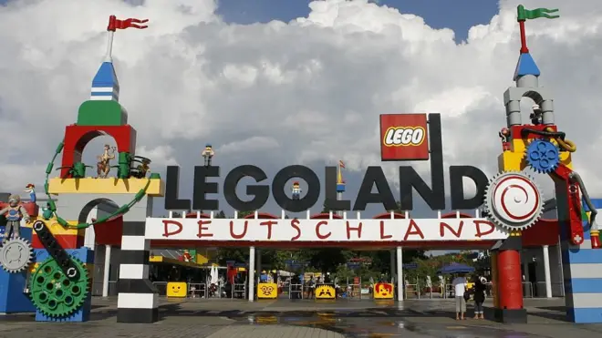 Image shows Legoland Germany entrance