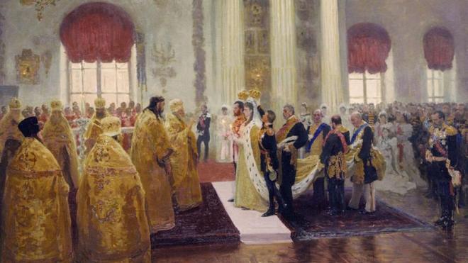 "Венчание Николая II и Александры Федоровны" (Илья Репин. 1894 год)