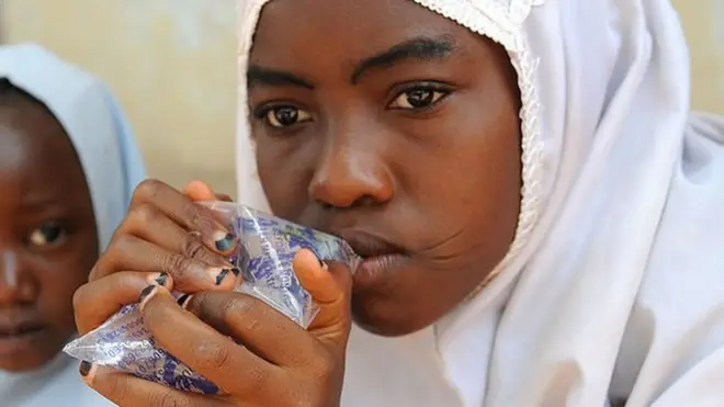 A sachet of 'pure water' wey bin dey sell for five naira in 2016 don see about 400 percent increase since then.