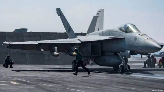 An F/A-18E Super Hornet (similar to the one pictured) shot down the Syrian army plane