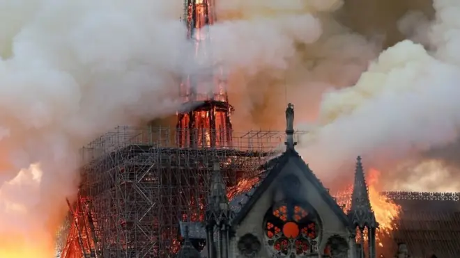 Notre-Dame cathedral was destroyed by a fire on 15 April