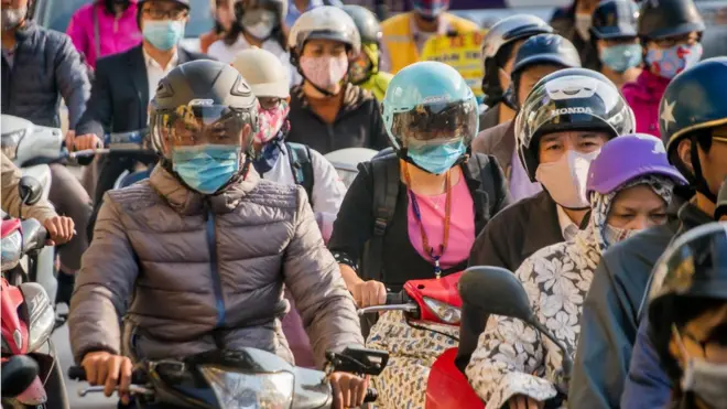People wearing masks