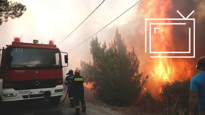 Пожары в Греции