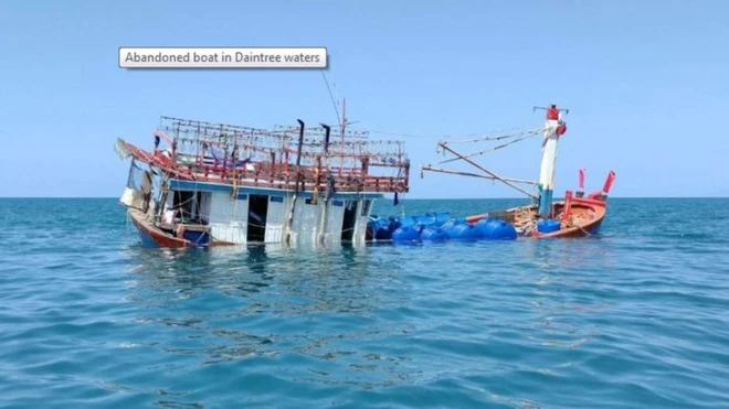 Chiếc thuyền chở 17 người Việt trôi dạt vào bờ Bắc Far Queensland hồi cuối tháng 8/2018