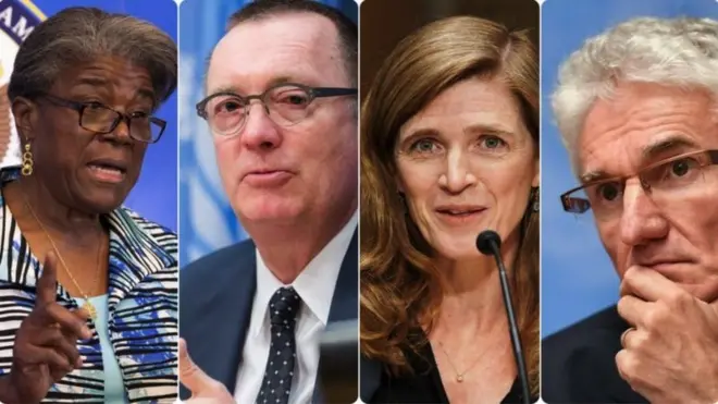 ካብ ጸጋም ንየማን፡ ኣምባሳደር ሊንዳ ቶማስ-ግሪንፊልድ፡ ጀፍሪ ፈልትማን፡ ሳማንታ ፓወርን ማርክ ሎውኮክን