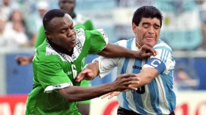 Maradona nunca volvió a jugar un partido oficial con Argentina después del duelo con Nigeria.