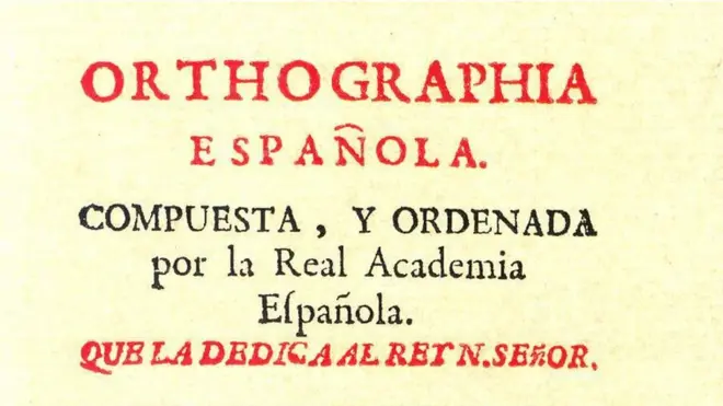 Primer edición de la ortografía española de la Real Academia de la Lengua.