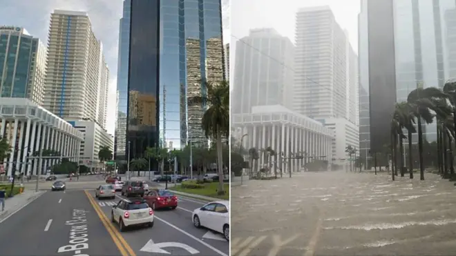 Улицы Майами: до и после урагана "Ирма"