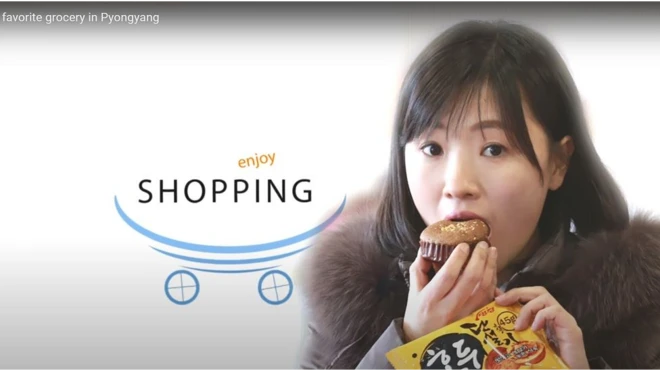한국 브이로그에서도 흔히 들을 수 있는 음악과 영상 문법으로 만들어진 북한 유튜버 장보기 영상