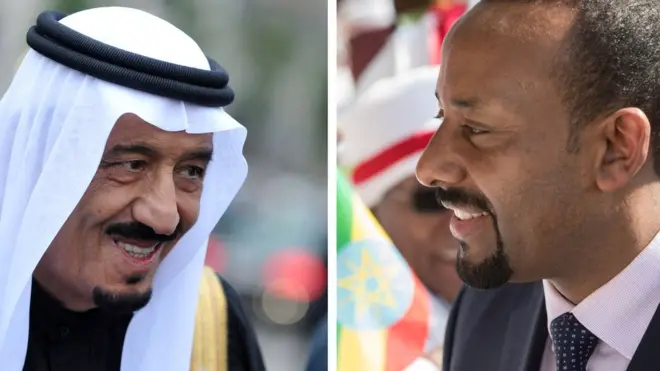 ንጉስ ስዑዲ ዓረብ ሰልማን ቢን አብዱላዚዝን ቀዳማይ ሚንስትር ኣብይ አህመድን