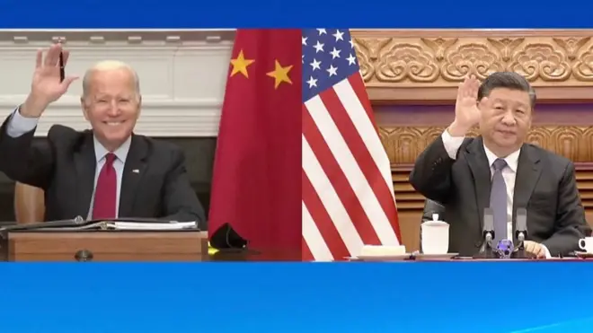 习近平同拜登举行首次视像会晤