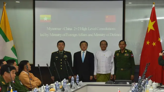 နေပြည်တော်မှာ ကျင်းပနေတဲ့ တရုတ်မြန်မာ အဆင့်မြင့် ကာကွယ်ရေးနဲ့ နိုင်ငံခြားရေး ဆိုင်ရာ အစည်းအဝေး