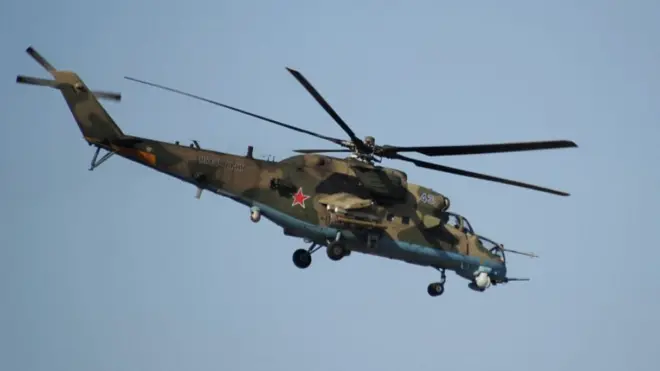 Trực thăng Mi-24 - hình minh họa từ 2019, không phải từ sự việc hôm 01/08