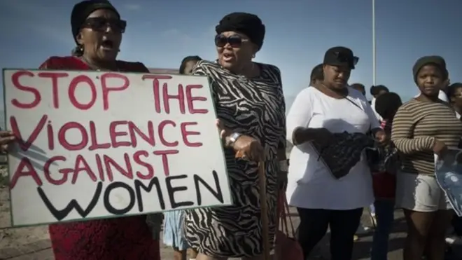 दक्षिण अफ़्रीका में बलात्कार के ख़िलाफ़ प्रदर्शन