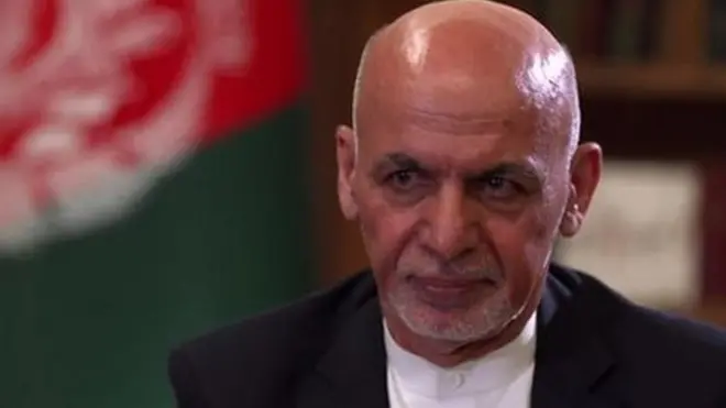 Afghan President Ashraf Ghani told the BBC that he does not fear a military takeover by the Taliban.