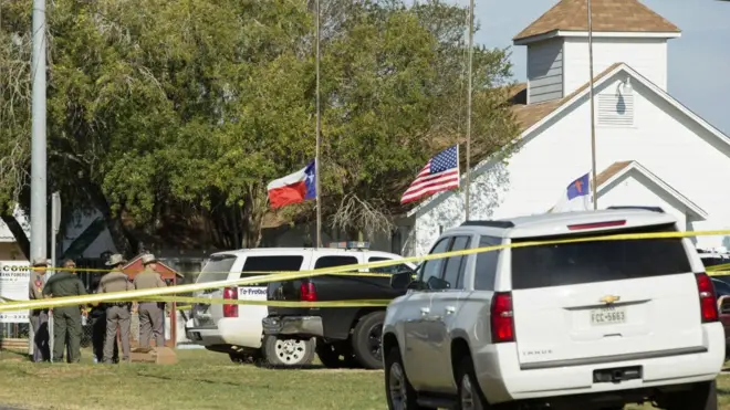 First Baptist Church de Sutherland Springs, l'église où a eu lieu la fusillade qui a fait une vingtaine de victimes.