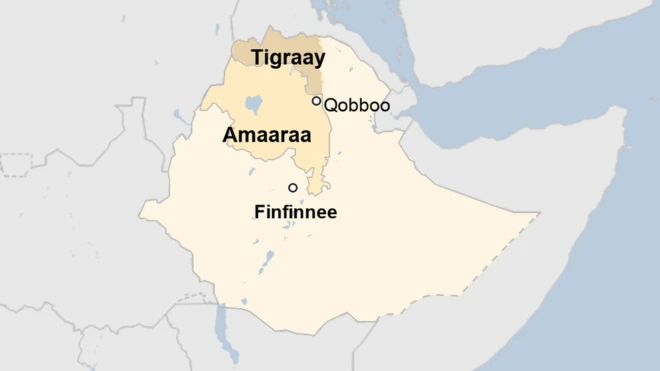 Kaartaa magaalaa Qobboo agarsiisu