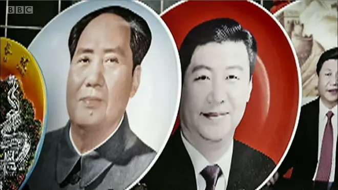 ภาพสีและเหมาบนจาน