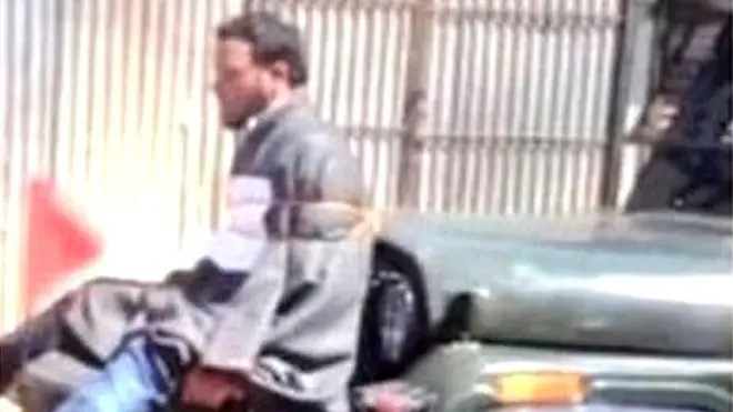 9 अप्रैल को श्रीनगर लोकसभा सीट पर हुए उपचुनाव के बाद डार को जीप में बांधने का वीडियो वायरल हो गया था.