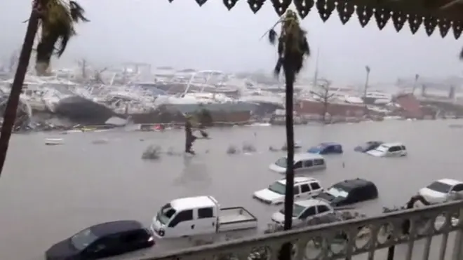 Images show severe flooding on Saint Martin