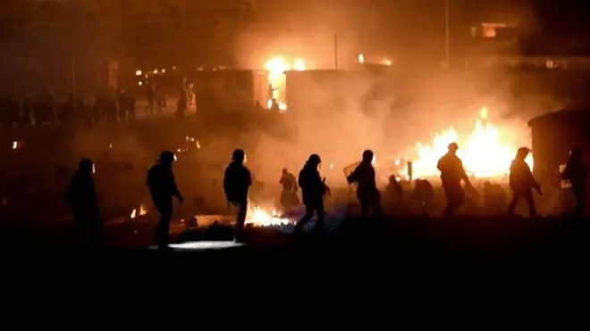 Пожар в лагере