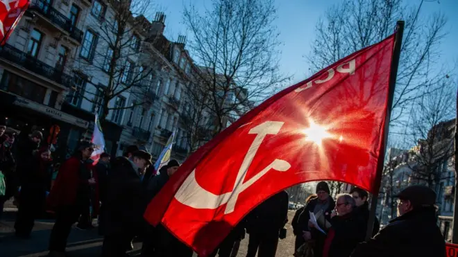 Kỷ niệm 100 năm ngày sát hại nhà văn cộng sản, người theo chủ nghĩa hòa bình Rosa Luxemburg and Karl Liebknecht ở Brussels hôm 19/1