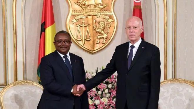 قيس سعيد خلال استقباله رئيس غينيا بيساو