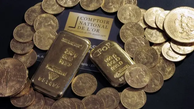 Una foto de archivo del oro encontrado, que suma en total 100 kilos.