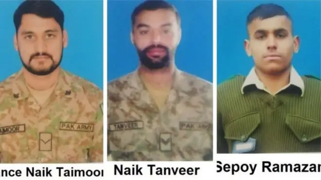 د پاکستان پوځ رسنیز دفتر د دوی په خبره د وژل شویو پوځیانو نومونه خپاره کړي دي.