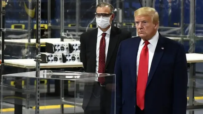 President Trump was seen without a mask in a state where it was mandatory to wear one in public