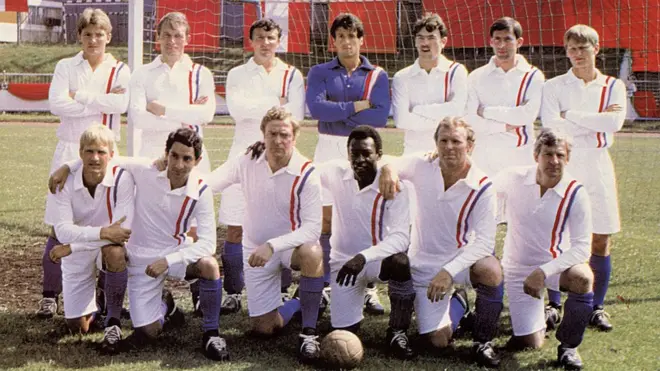 "It's not a bad team", says John Wark (back row, third from right). "I think we'd struggle if we kept Stallone in goal."